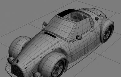 老式宾利赛车,老爷车3D模型