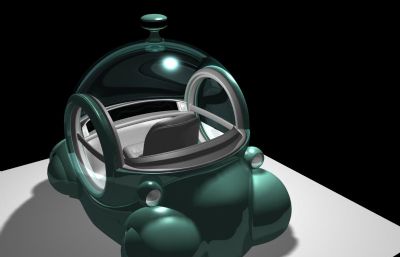 卡通风格的大数据自动驾驶汽车3D模型