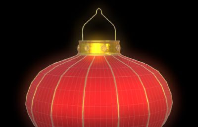 春节大红灯笼3D模型