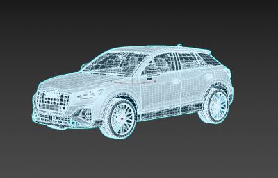 2021款奥迪Q2汽车3D模型,有max+fbx格式