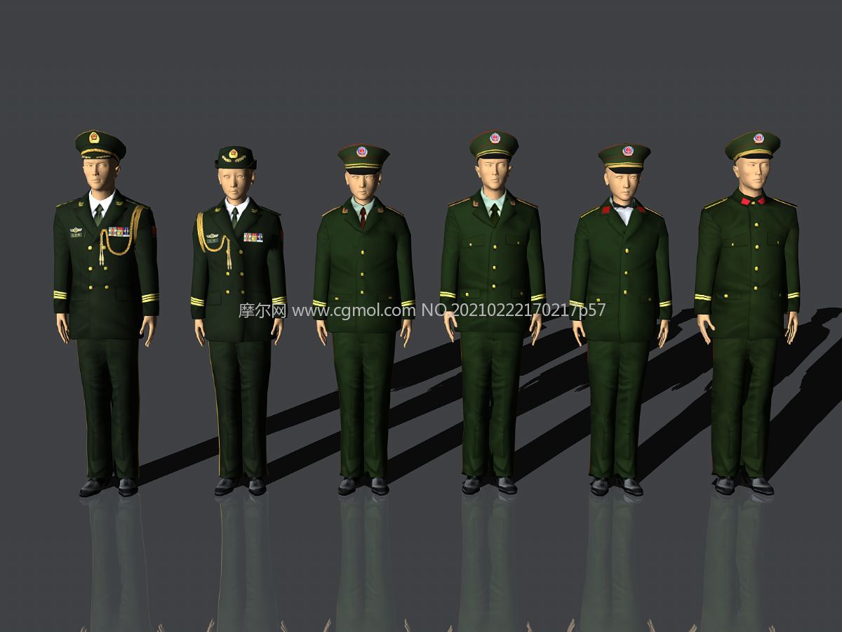 人民警察 武警 军人 边检军官部队着装 服装3d模型 现实角色 动画角色 3d模型下载 3d模型网 Maya模型免费下载 摩尔网