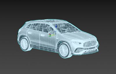2020款奔驰AMG GLA35汽车3D模型,MAX+FBX格式