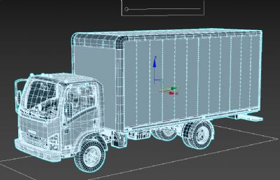 ISUZU五十铃货车,厢式货车3D模型,max+fbx格式