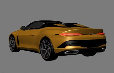 2021款宾利Mulliner Bacala跑车3D模型,C4D+FBX格式