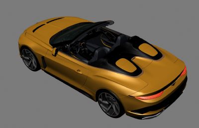 2021款宾利Mulliner Bacala跑车3D模型,C4D+FBX格式