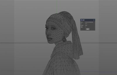 世界名画《戴珍珠耳环的女孩》C4D模型,C4D+FBX格式,带贴图
