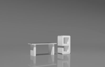 119造型公园椅3D模型,VRAY材质