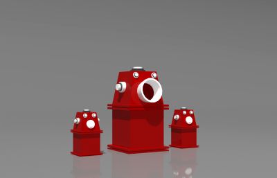 消防主题垃圾桶3D模型,VRAY材质