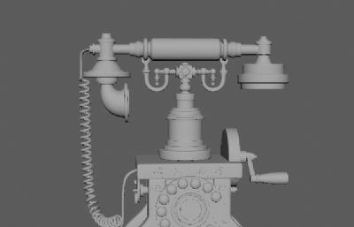 复古手摇电话maya模型