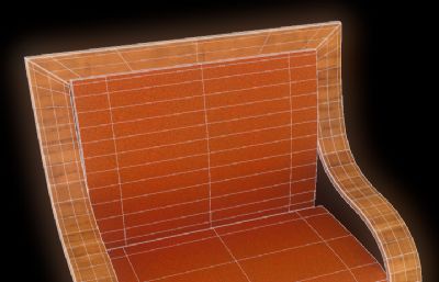 木制沙发椅3D模型