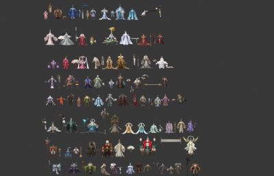 MMOARPG手游全套坐骑,角色,NPC,武器,怪物,超精品主角3D模型(网盘下载)