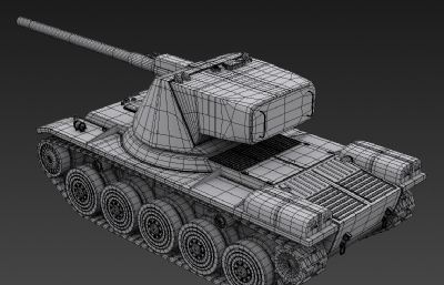 埃米尔坦克3D模型白模
