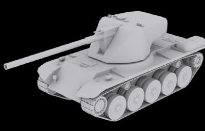 埃米尔坦克3D模型白模