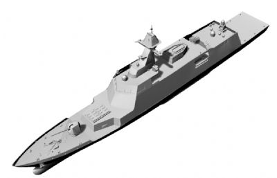 韩国蔚山级护卫舰3D模型(早期方案),STL格式