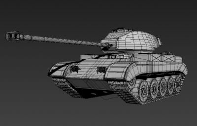 美系斗牛犬轻型坦克3D模型素模