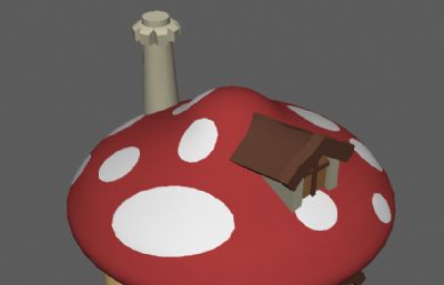 卡通蘑菇造型的房子maya模型