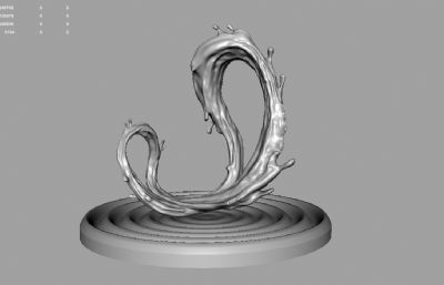 浪花,水波雕塑maya模型