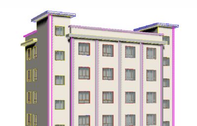 小洋房,低层小区,公司员工宿舍楼3D模型素模