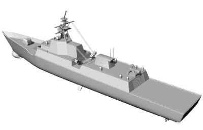 美国ffg(x)护卫舰3D模型,OBJ,STL格式,西班牙那梵蒂亚方案
