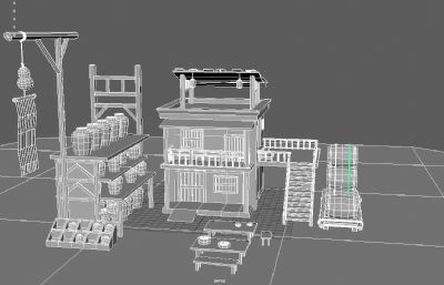 房子,酒坊,酒楼,客栈仿古建筑maya模型,OBJ格式素模