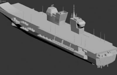 意大利海军的里雅斯特号两栖攻击舰3D模型,OBJ,STL两种格式