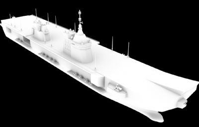 意大利海军的里雅斯特号两栖攻击舰(早期版本)模型,STL,OBJ格式