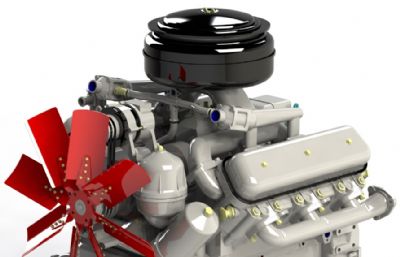 柴油发动机3D模型,有BLEND,OBJ文件