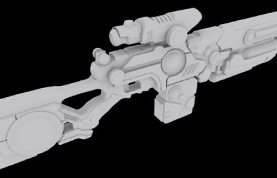 电光枪,未来步枪3D模型白模