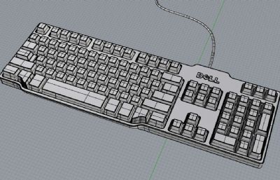 DELL机械键盘3D模型-犀牛建模