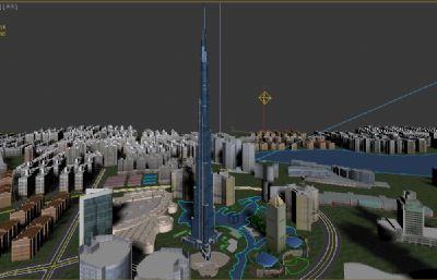迪拜塔,哈利法塔,迪拜最高楼,世界标志性建筑3D模型