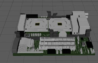 主板,电脑主板maya模型素模