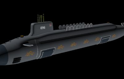 中国096核潜艇,战略核潜艇3D模型