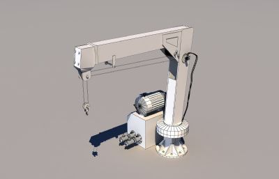 港口码头软管吊车,吊机3D模型