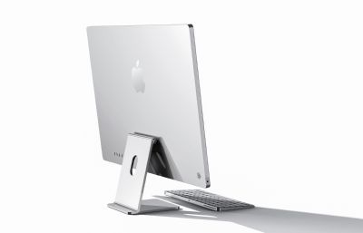 苹果iMac 24英寸2021(配触控ID妙控键盘)三维3D渲染模型(ksp渲染文件+stp模型源文件素模),keyshot10渲染