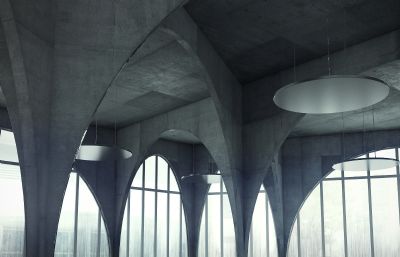 大楼大厅艺术设计场景3D模型,带贴图的MAX文件+FBX,OBJ格式素模