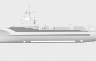 法国海军戴高乐号核动力航空母舰模型,FBX,OBJ格式素模