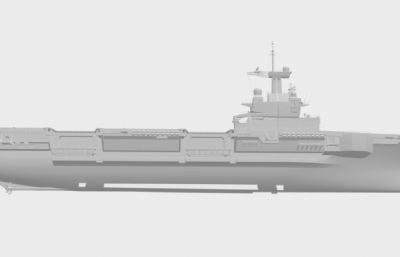 法国海军戴高乐号核动力航空母舰模型,FBX,OBJ格式素模