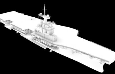 法国海军戴高乐号核动力航空母舰模型,FBX,OBJ格式素模