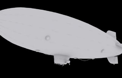 飞艇3D模型白模