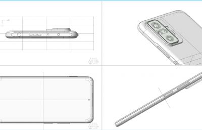 Redmi红米Note10 Pro Max手机三维3D模型(ksp渲染文件+stp模型源文件素模),keyshot10渲染