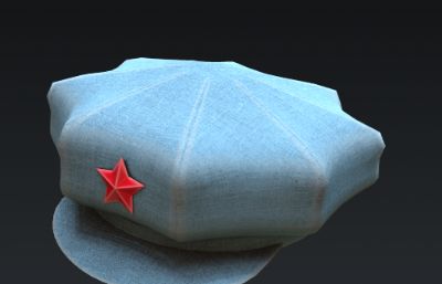 八角帽,红军帽,报童帽道具3D模型