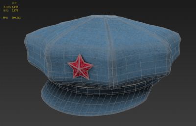 八角帽,红军帽,报童帽道具3D模型