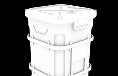 次世代核废料垃圾桶,垃圾箱,废料箱模型,OBJ格式白模+spp格式带贴图