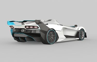 2020款兰博基尼SC20跑车3D模型,MAX+FBX格式文件