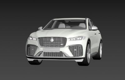 2021款捷豹英伦豪华高性能轿跑 F-PACE汽车3D模型,max+fbx格式