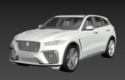 2021款捷豹英伦豪华高性能轿跑 F-PACE汽车3D模型,max+fbx格式