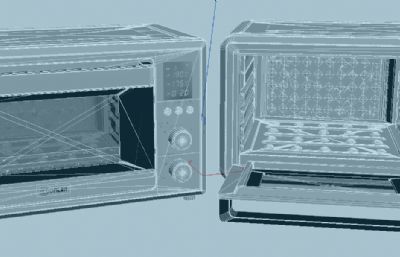 微波炉,电烤箱3D模型,有MB,MAX,FBX,OBJ,ZPR,STL,SKP文件
