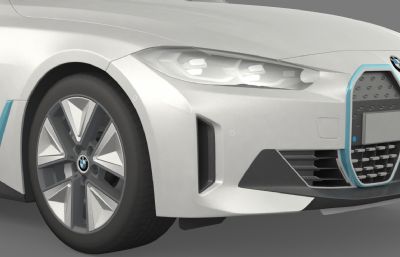 2022款宝马i4汽车3D模型,max+fbx格式