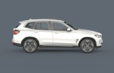 2021款宝马IX3汽车3D模型,max+fbx格式
