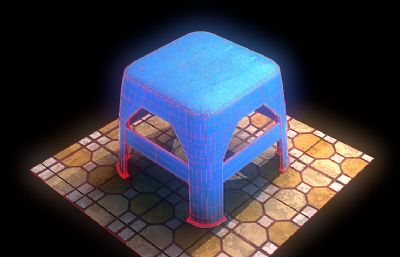 小板凳,塑料凳,塑胶小板凳3D模型低模